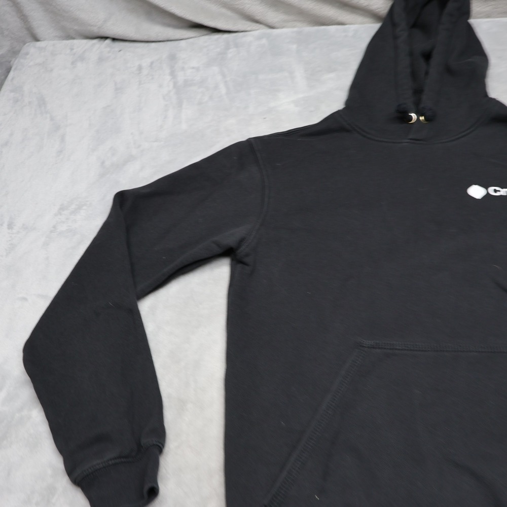 Carhartt Hoodie Mens Small Black Marquette Sweatshirt Loose Fit Pullover LOGO - Picture 2 of 13